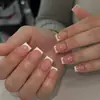 Aliexpress Mais Vendidos Esmalte de Unha Vestível Europeu e Americano Esmalte de Unha Francês Produtos Acabados 24 Peças Exportação Transfronteiriça Unhas Postiças Atacado