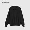 Roupas Masculinas Apo Suéter Transfronteiriço Outono e Inverno para Homens, Estilo Coreano Solto Casual Malha Polo com Decote V e Mangas Longas.