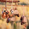 Campanilla de Viento Natural de Cáscara de Fruta Llavero Tejido a Mano Colgante para Teléfono Mochila Artística Adorno de Campanilla Pequeña Linda Personalizado