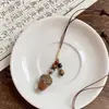 Tom Frontal de Madeira ~ Estilo Chinês Corda Longa de Cera Pingente de Bolota Colar Feminino Retrô Design de Nicho Novos Acessórios Estilo Chinês
