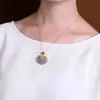 Prata 925 Banhada a Ouro 24K Roxo Fumaça Jade Retrô Clássico Palácio Cidade Proibida Ruyi Xiangyun Elegante Feminino Cheongsam Pingente