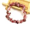 Cristal Natural Grava Colorida Irregular DIY Hecho a Mano Elástico Pulsera de Cuentas Cadena Simple para Mujer