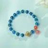 Ágata Coração de Açúcar 2024 Ano do Dragão Nova Fragrância Meio Doce Pulseira Doce Pulseira de Lótus Azul Feminina Fivela de Pêssego da Paz
