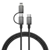 Cable de datos trenzado de cobre puro de 60W, 1 a 2, para Apple 16 iPhone 14, cable de datos de carga rápida PD 2 en 1