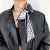 Cinta para el pelo larga elástica de espiga con cabeza humana abstracta coreana bufanda de seda para mujer cinta negra retro pequeña larga francesa primavera y otoño