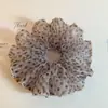 Scrunchie de Rede Preto com Bolinhas Estilo Coreano para Mulheres, Elástico de Cabelo Estilo Preguiçoso, Acessório de Cabelo Versátil Elegante Oversized