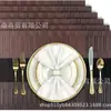 Novos Jogo Americanos Mais Vendidos da Amazon, Listrados de Cor Sólida, Isolante Térmico e Resistente a Manchas para Decoração de Mesa, Jogo Americano de Linho para Atacado