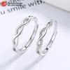 925 Sterling Silver Couple's Ring Simple Niche Design Sense Anel de Abertura 520 Gift Opening Ring