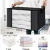 Caja de Almacenamiento de Ropa Transparente a Prueba de Polvo de Gran Capacidad, Cesta Plegable Visual de Tela para Mudanzas, Bolsa de Almacenamiento para Colchas del Hogar