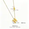 Collar con letra H explosiva de estilo coreano para mujer, diseño de nicho, collar de acero de titanio, oro de 18 quilates, colgante a juego, cadena de moda.