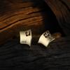 Pendientes de botón geométricos brillantes para mujer, estilo francés simple, geniales, versátiles, de alta calidad, lujo ligero