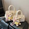 Bolso Platino Portátil de Moda con Textura de Alta Gama para Mujer 2025 Nuevo Transfronterizo Patrón Lichi Elegante Combinable Bolso de Hombro Cruzado