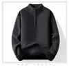 Tejido de punto con media cremallera para hombre, Otoño e Invierno, Terciopelo Espesado, Cuello alto medio, Tejido de punto de una pieza para hombre, Cálido de Invierno
