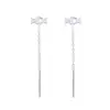 Aretes de Zirconia Dulces Estilo Girly Dulce y Fresco Popular en Instagram Aretes Largos con Borla y Lazo Aretes Elegantes con Efecto Adelgazante