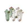 Calcetines Cortos Verdes para Mujer Primavera y Verano Malla Fina Calcetines de Barco Oso de Dibujos Animados Calcetines Invisibles Estilo Preppy Calcetines Zhuji