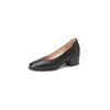 Tacón Grueso Suela Suave Flats Cómodos Zapatos Escotados 2025 Zapatos Elegantes de Azafata para Mujer Tacón Alto Punta Redonda Versátiles Zapatos Profesionales para el Trabajo