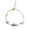 2026 Verano Nuevo Dulce Versátil Zircón Mariposa Pulsera Exquisita Lujo Ligero Único Sentido del Diseño Super Brillante Joyería para Manos