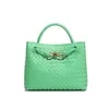 2025 Design de Nicho Sensação de Alto Padrão Grande Capacidade Bolsa de Mão Moda Feminina Versátil Elegante Simples Bolsa Tecida Artesanal