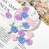 Funda para teléfono móvil con diseño de rosa camelia de colores AB, con pegamento en crema, accesorios para el cabello hechos a mano.
