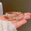 Dulce pulsera minimalista de flores de tres capas 2023 pulsera diaria simple muy fina pulsera abierta ajustable para mujeres