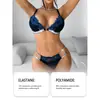 Conjunto de Lencería Sexy Hueco de Encaje con Pedrería Zeriluna Francés Agradable a la Piel Transpirable Cómodo Sin Costuras Moderno