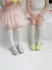Fábrica de Calcetines Laibo Mq878 Estilo Verano Ultra Delgados Calcetines de Media Pantorrilla para Niñas Calcetines de Malla de Punto Liso Calcetines Finos de Algodón Calcetines Apilados