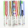 Contas de Oração de 6mm com Tassel, Contas Especiais de Vidro Plano Redondo Facetado, Disponíveis em Várias Cores, para Fazer Joias de Colar