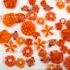 Estilo Ins 75 Piezas Flor de Tela Hecha a Mano Naranja Traje Flor Pegatina Flor Decorativa Flor Decorativa DIY Tocado Pasador Diadema Accesorios