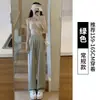 Pantalones de pierna ancha con protección solar de seda de hielo de ácido acético para mujer 2023 verano finos sueltos con caída cintura alta casuales pantalones de piso para mujer