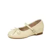 Sapatos Mary Jane estilo fada laço sapatos de um só tom feminino 2026 versão coreana sola macia boca rasa fundo plano sapatos de dirigir sapatos de vovó feminino