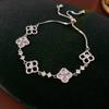 Pulseira Vazia de Abóbora de Zircônia Banhada a Ouro Real Estilo Francês Luxo Leve Nobre Elegante Pulseira Nicho Pulseira High-end para Mulheres