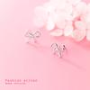 Ailuoqi Plata S925 Estilo Bosque Pendientes de Lazo de Doble Capa con Incrustaciones de Diamantes para Mujer Pendientes Sencillos de Moda G5929