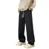 Pantalones deportivos casuales holgados pesados para hombre Primavera Estilo americano Retro Gris Pantalones de pierna ancha Juventud Dape Pantalones deportivos