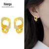 Xi Gu E1296 S925 Brincos de Prata Moda Geométrica Anel Oco Brincos Moda Feminina Vento Frio