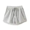 Ropa Europea y Americana Transfronteriza para Mujer AliExpress Venta Caliente Moda Terciopelo Acanalado Manga Corta + Conjunto de Shorts de Terciopelo