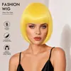 Perucas Cosplay Europeias e Americanas para Mulheres, Perucas Coloridas Bob Cabelo Curto Liso, Conjunto de Perucas com Franja Anime de Halloween
