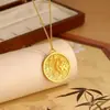 Collar Redondo Marca Pez Saltando sobre el Dragón para Mujer Moda 2025 Nuevo Diseño Antiguo Elegante Gama Alta Cadena para Clavícula Koi
