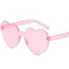 Gafas de sol de amor transparentes de gelatina de una pieza en forma de corazón sin montura, moda europea y americana, gafas de sol para niños, gafas de sol de una pieza, tendencia