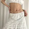 Playa Y2K Estrella de Mar Concha Estilo Vacacional Cadena de Cintura Cadena Decorativa para Mujer Cadena de Perlas de Verano Cinturón de Moda