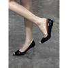 Zapatos de Tacón Alto Sexy de Aguja 2025 Nuevas Bailarinas Transpirables con Punta de Diamante Bailarinas de Charol Zapatos Simples