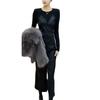 22895 Da Ai Mei Yi Yuan 2026 Nuevo Vestido Largo Elegante de Retazos Corte Ajustado Abertura Adelgazante Vestido de Moda para Mujer
