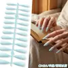 Puntas de Uñas Europeas y Americanas de Moda de Gama Alta Mate de Punta Larga, Colección de Color Sólido, Piezas para Uñas, 24 Piezas