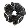 Scrunchie de Tricô Macio e Fofo Estilo Coreano com Flores e Enchimento de Algodão para Mulheres, com Borda Travada, Elástico de Cabelo Fofo, Acessório Elegante para Coques