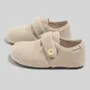 Sapatos Birkenstock de Veludo Retrô Inverno 2025 Estampa de Leopardo Xadrez Moda Versátil Velcro Quente Algodão Sapatos Femininos 7519