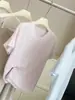 Camiseta de Manga Corta de Punto de Seda Helada con Pedrería de Industria Pesada para Mujer, Nuevo Diseño Hueco de Verano, Top de Temperamento Francés de Alta Clase