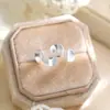 Anillo Asimétrico Falda Ondulada de Plata de Ley S925 para Mujer Estilo K Simple Ins Encaje Escarchado Anillo Personalizado para Mujer