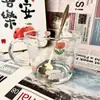 Estilo vidrio lindo aspecto de alta calidad diseño estilo japonés taza de agua niña hogar leche avena taza de desayuno