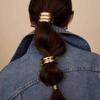 2024 nueva línea de viajero de moda simple europea y americana en forma de U, cuerda para el cabello con diseño de alto sentido, accesorios para el cabello dorados para mujeres al por mayor