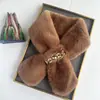 Cachecol Peludo Estilo Coreano Cachecol de Pelúcia com Pérolas Imitação de Pelo de Coelho Rex Engrossado Cruzado Imitação de Pelo Outono e Inverno Novo Cachecol