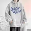 Suéter de pareja para hombre, marca de moda de primavera y otoño, con capucha estampada y forro polar, estilo Hong Kong, informal, combinable con todo, abrigo de moda